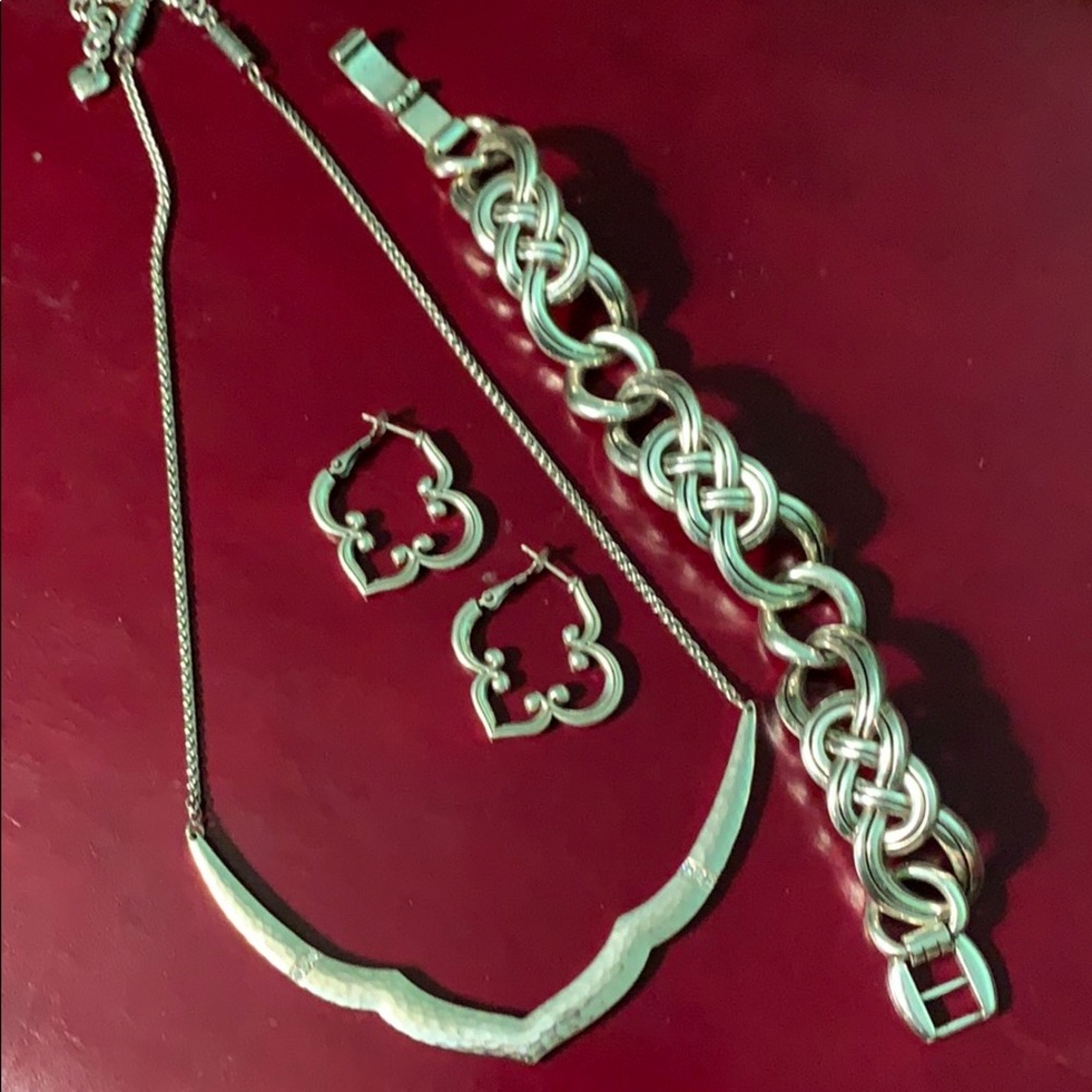 Necklace, bracelet, earrings